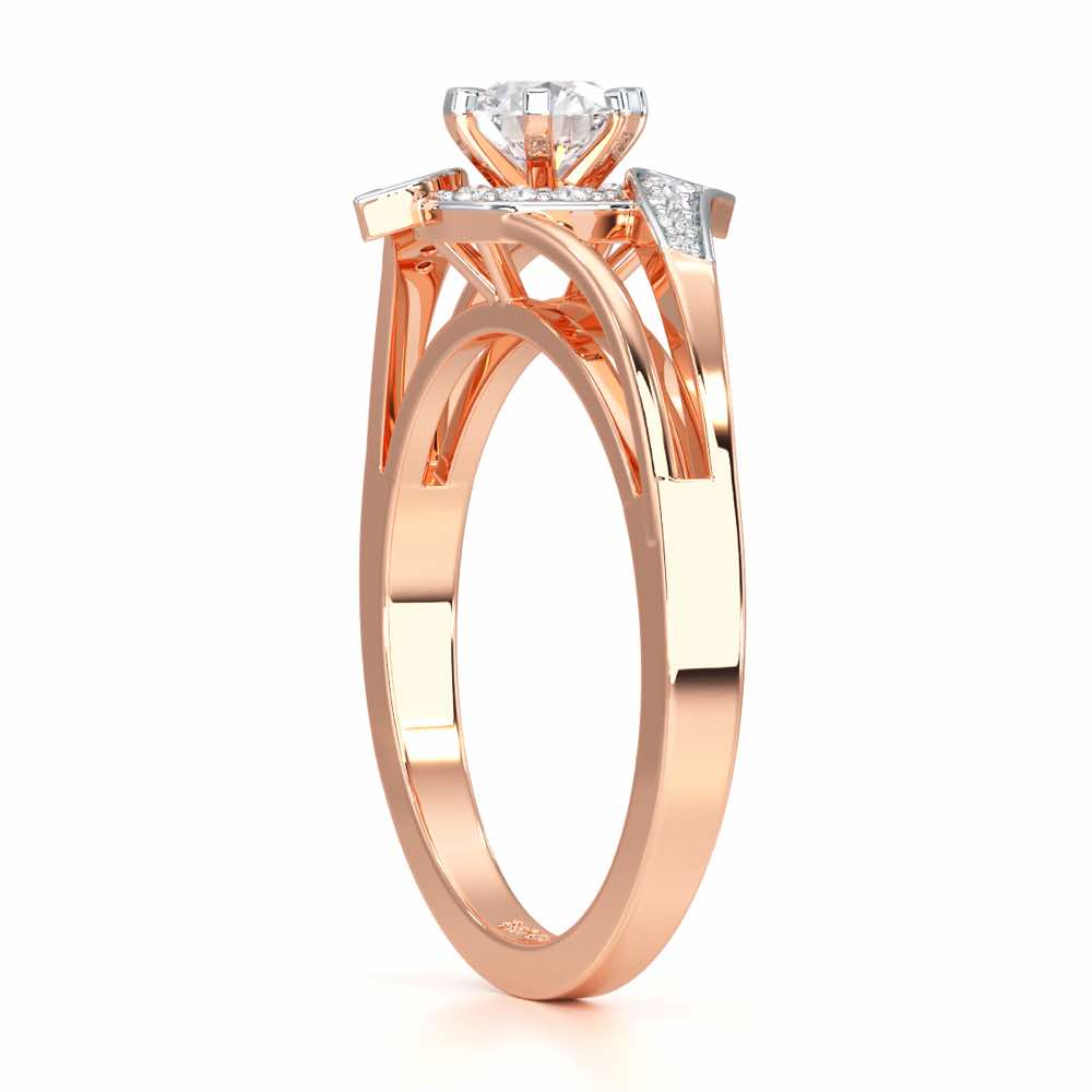 Graceful Mirage Solitaire Ring - Rose Gold - Image 3