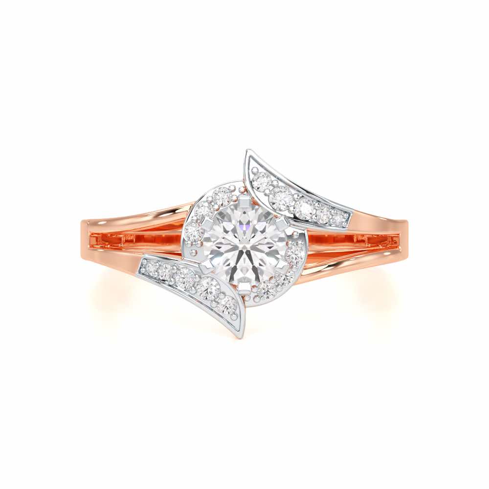 Graceful Mirage Solitaire Ring - Rose Gold - Image 4