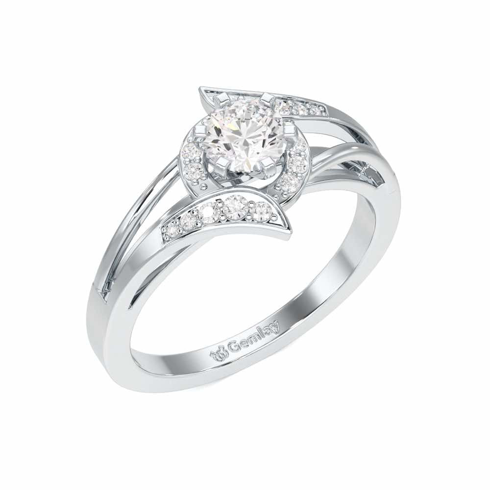 Graceful Mirage Solitaire Ring - White Gold - Image 1
