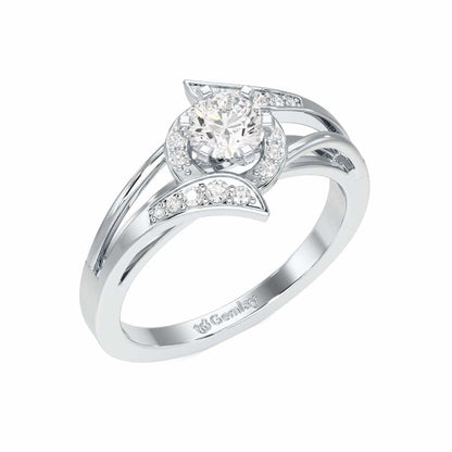 Graceful Mirage Solitaire Ring - White Gold - Image 1