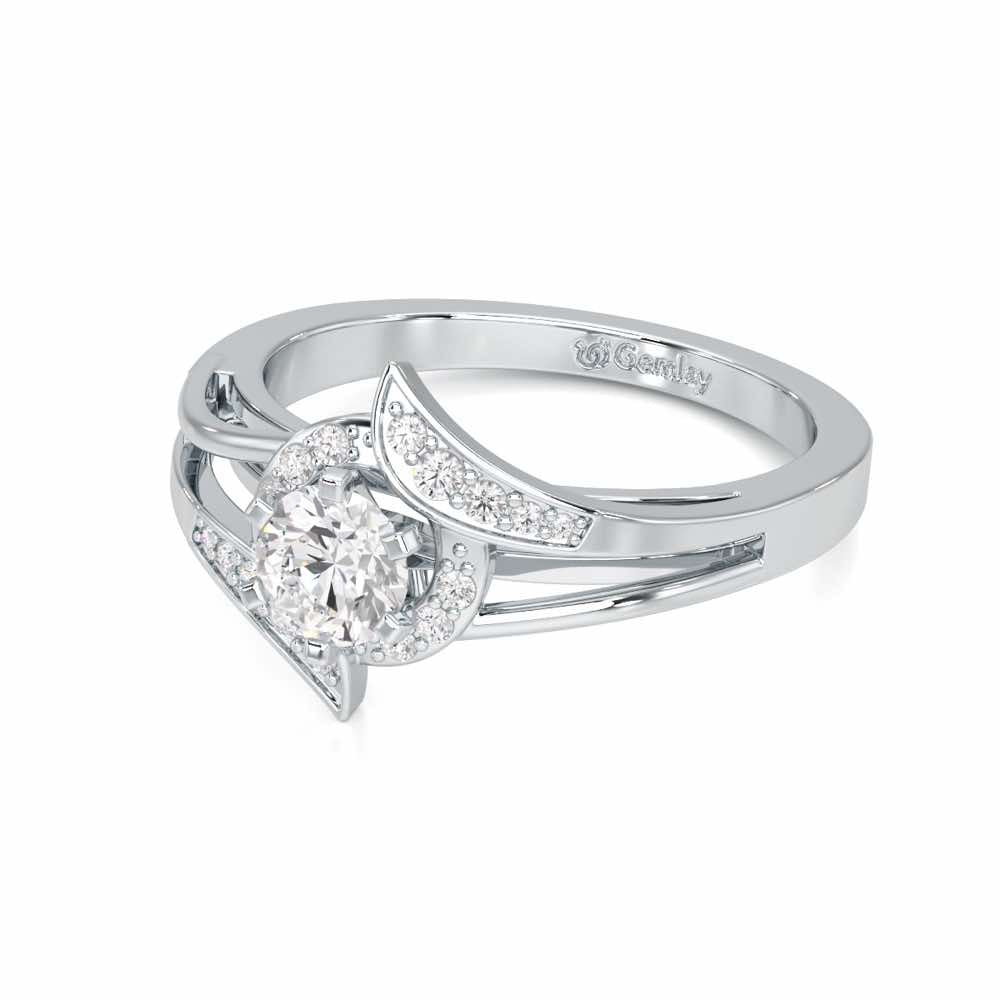 Graceful Mirage Solitaire Ring - White Gold - Image 2