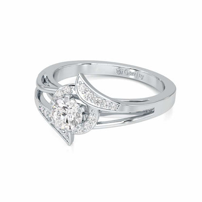 Graceful Mirage Solitaire Ring - White Gold - Image 2