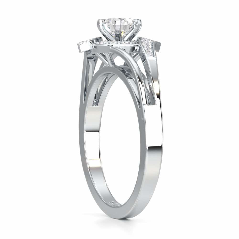 Graceful Mirage Solitaire Ring - White Gold - Image 3