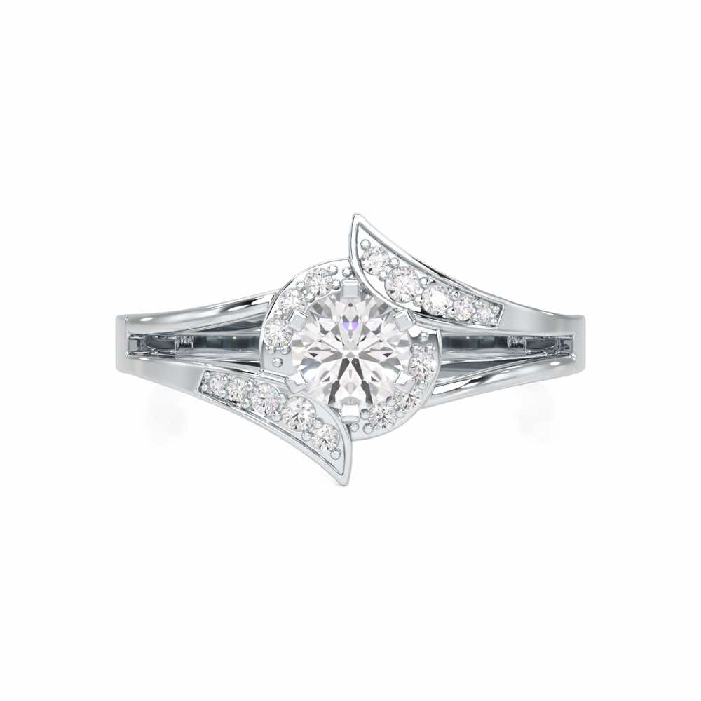 Graceful Mirage Solitaire Ring - White Gold - Image 4