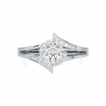 Graceful Mirage Solitaire Ring - White Gold - Image 4