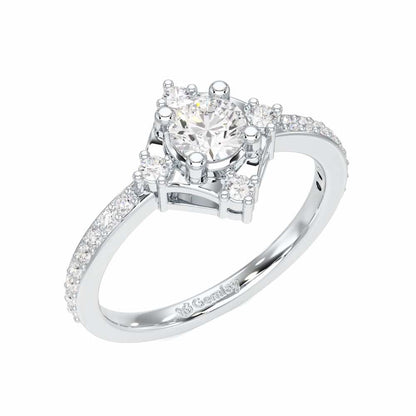 Graceful Opulence Solitaire Ring - White Gold - Image 1