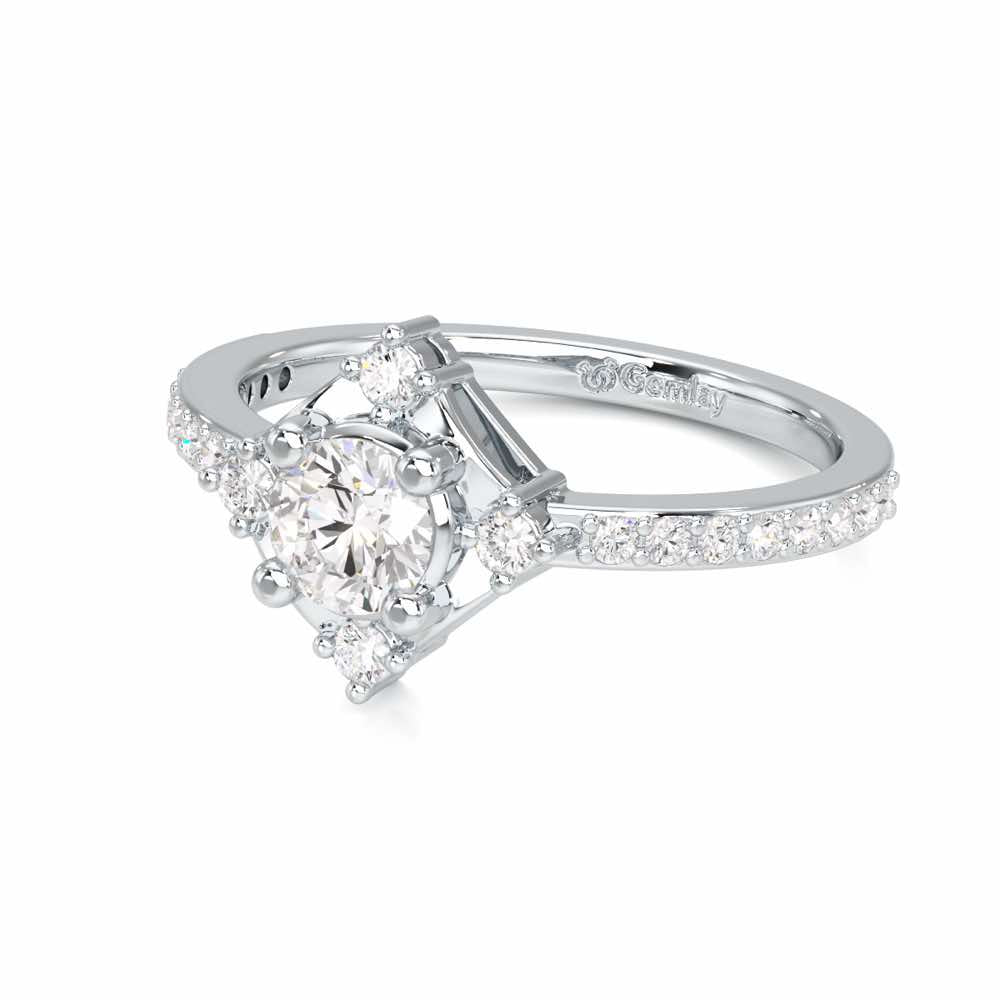 Graceful Opulence Solitaire Ring - White Gold - Image 2