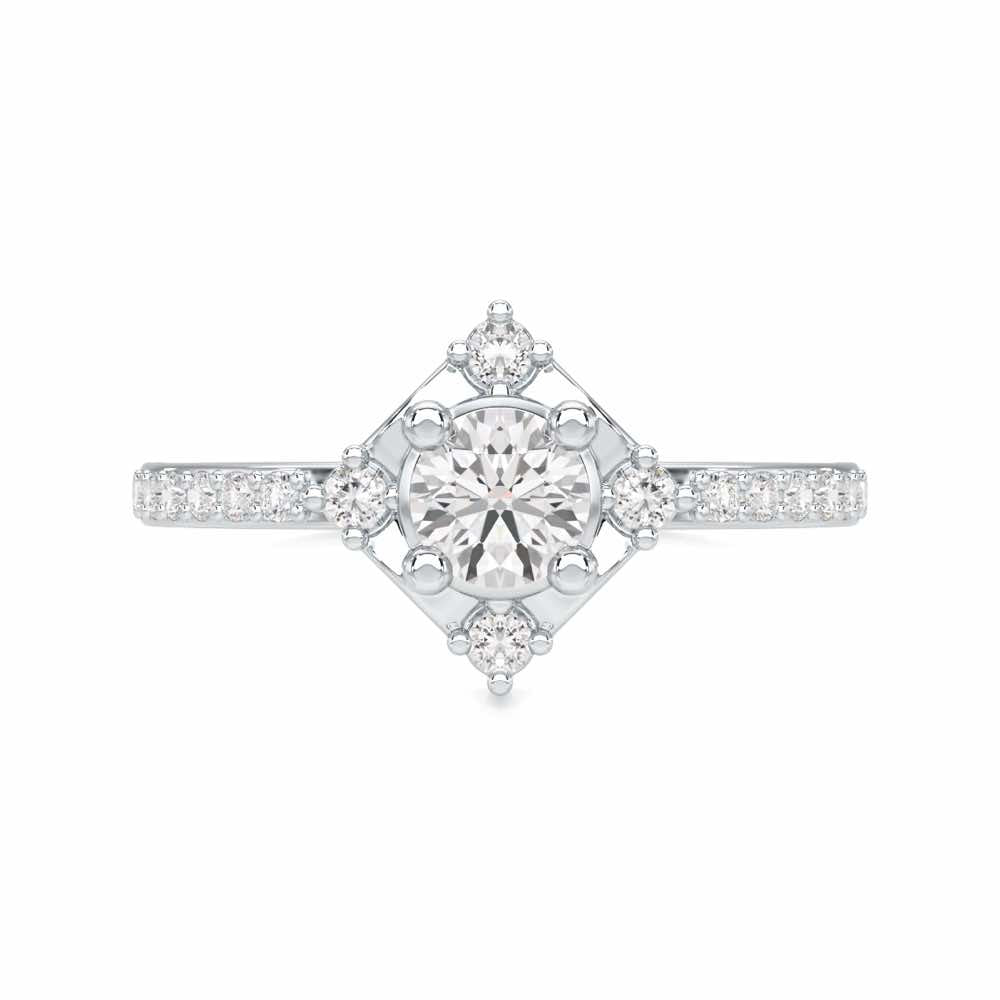 Graceful Opulence Solitaire Ring - White Gold - Image 4