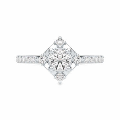 Graceful Opulence Solitaire Ring - White Gold - Image 4