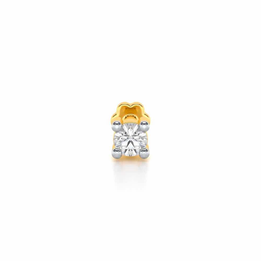 Graceful Orbit Silver Nosepin - Yellow Gold - Image 1