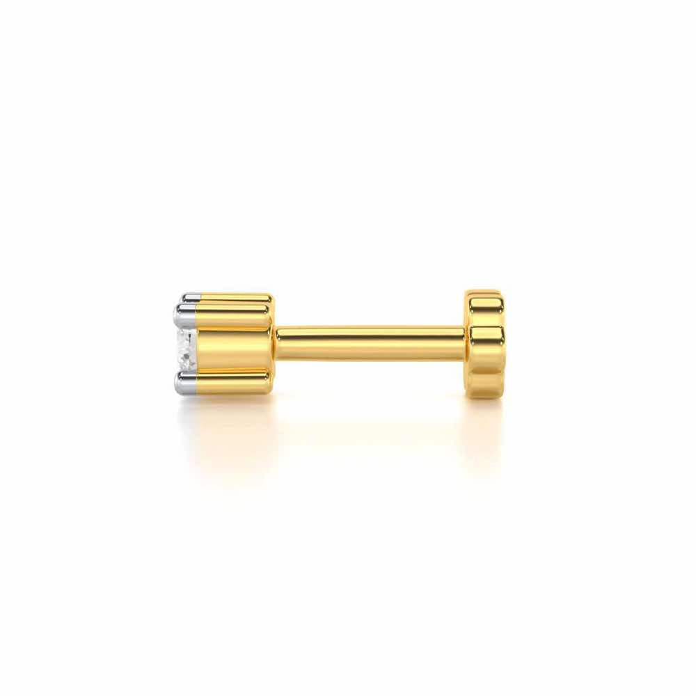 Graceful Orbit Silver Nosepin - Yellow Gold - Image 3