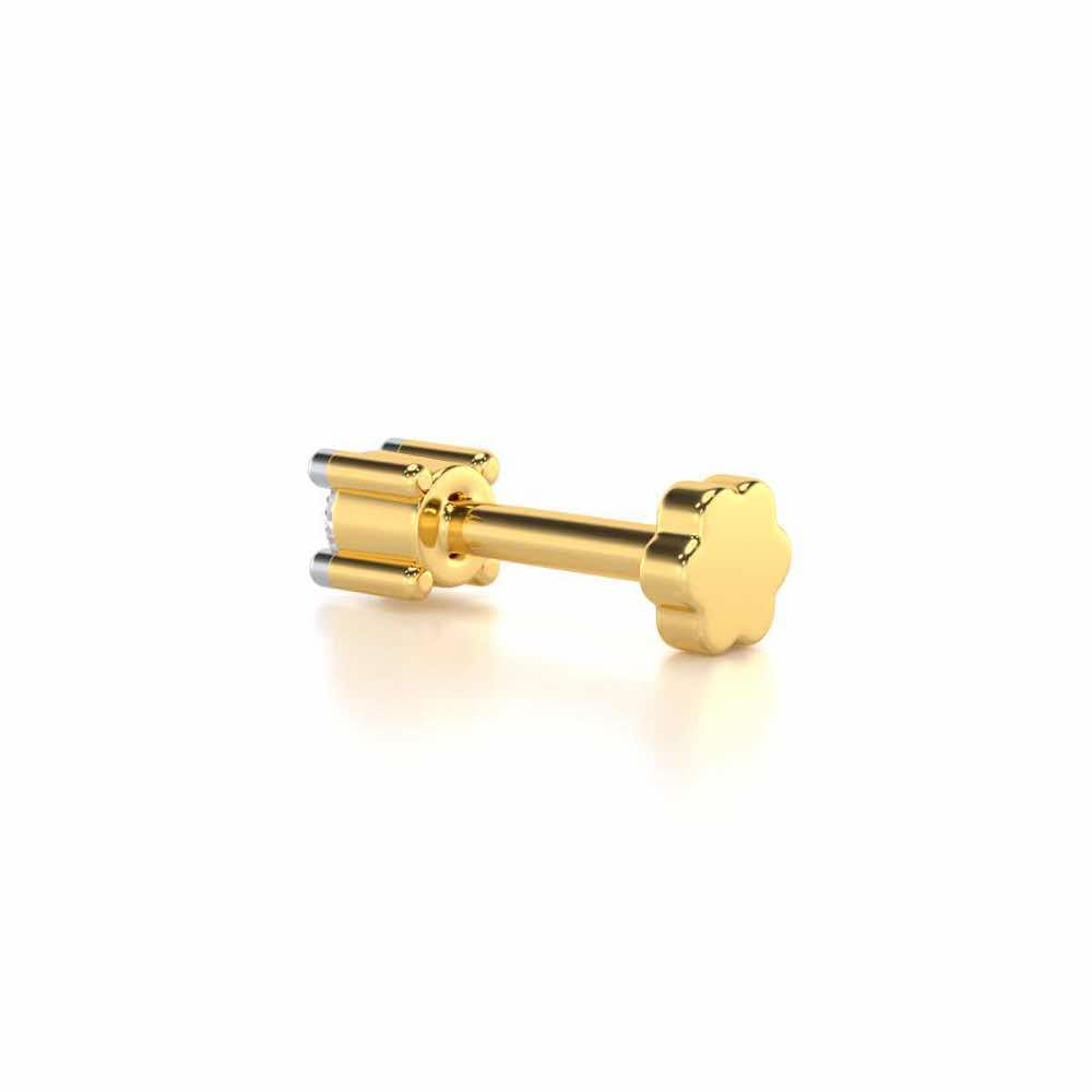 Graceful Orbit Silver Nosepin - Yellow Gold - Image 4