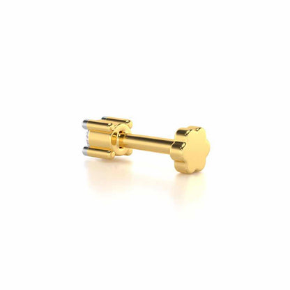 Graceful Orbit Silver Nosepin - Yellow Gold - Image 4