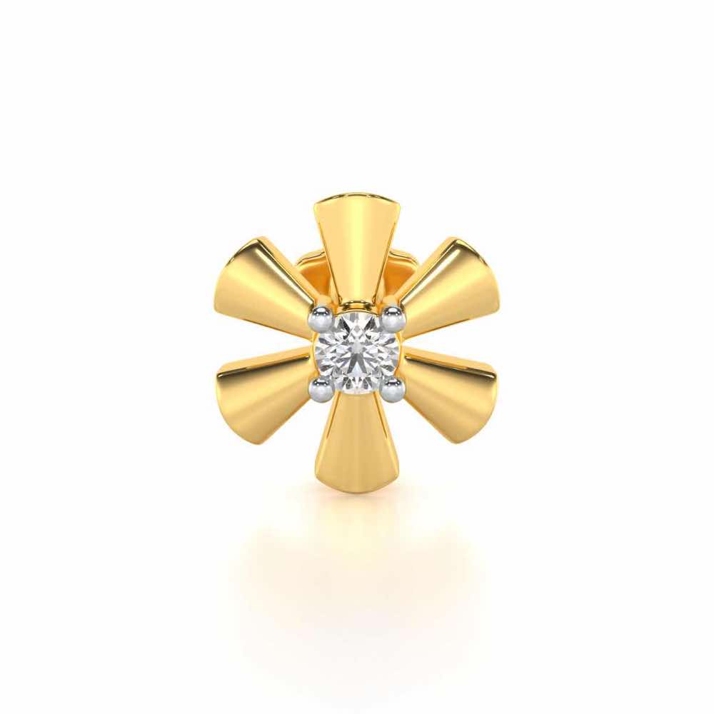 Graceful Shine Silver Nosepin - Yellow Gold - Image 1