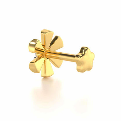Graceful Shine Silver Nosepin - Yellow Gold - Image 4