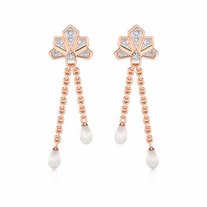 Gracious Silver Dangler Earrings - Rose Gold - Image 1