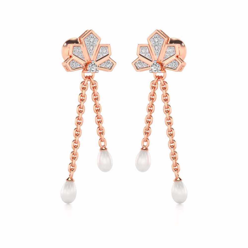 Gracious Silver Dangler Earrings - Rose Gold - Image 2