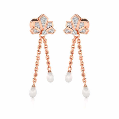 Gracious Silver Dangler Earrings - Rose Gold - Image 2