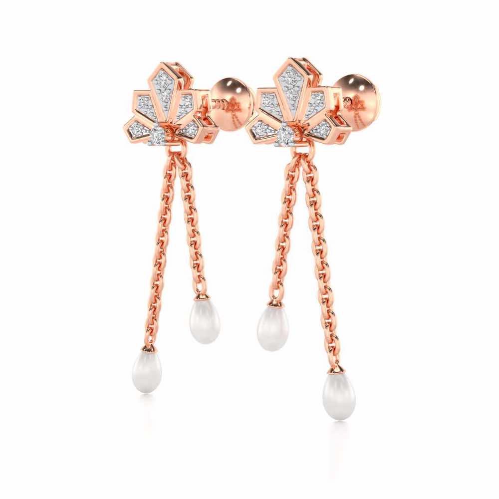 Gracious Silver Dangler Earrings - Rose Gold - Image 3