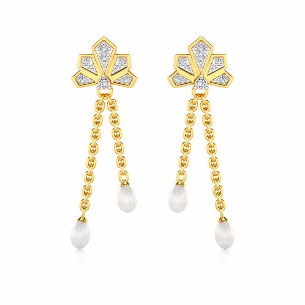 Gracious Silver Dangler Earrings - Yellow Gold - Image 1