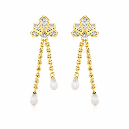 Gracious Silver Dangler Earrings - Yellow Gold - Image 1