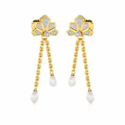 Gracious Silver Dangler Earrings - Yellow Gold - Image 2