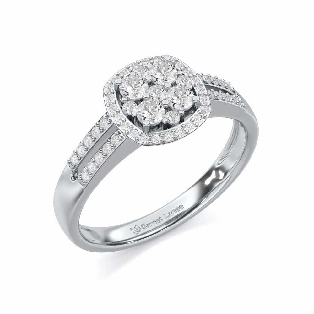 Gracious Glow Silver Ring - White Gold - Image 1