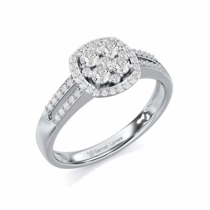 Gracious Glow Silver Ring - White Gold - Image 1