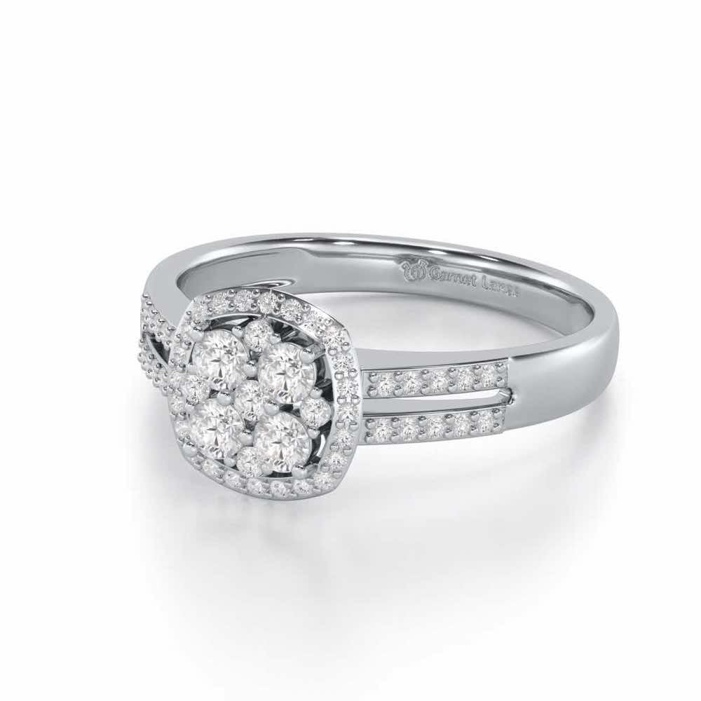 Gracious Glow Silver Ring - White Gold - Image 2