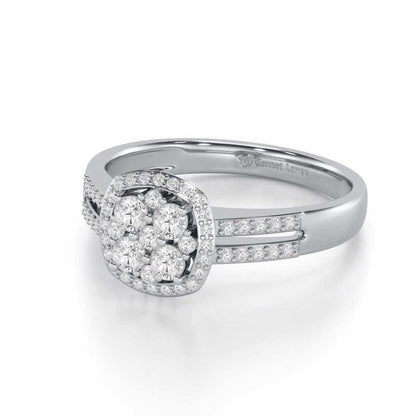 Gracious Glow Silver Ring - White Gold - Image 2