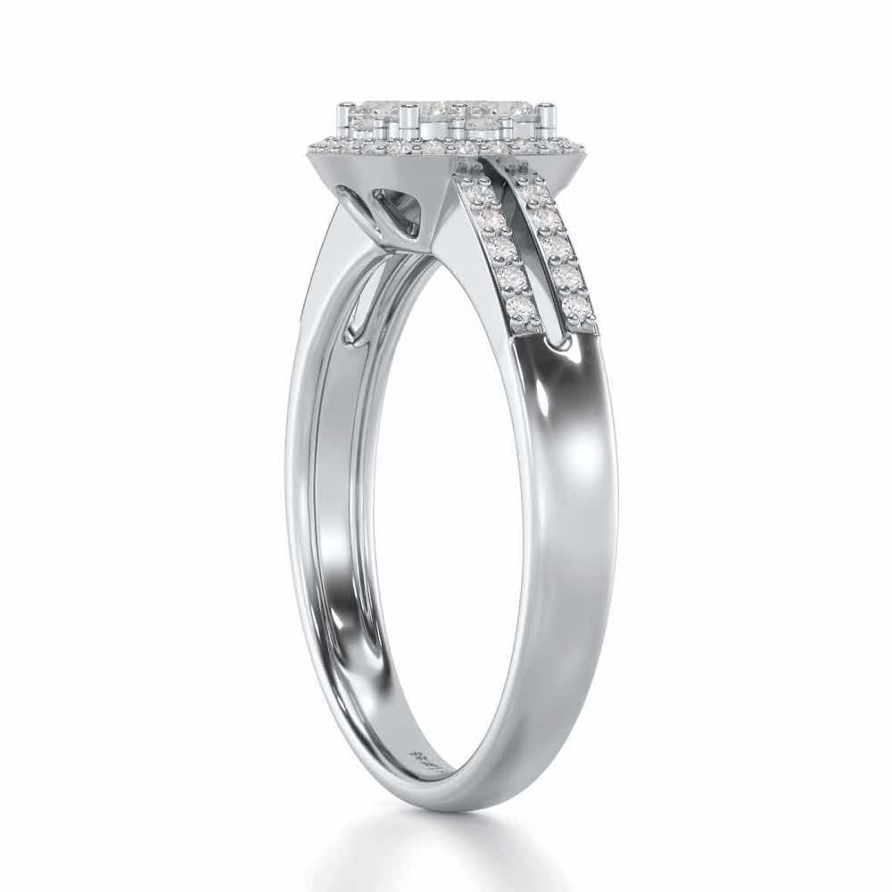 Gracious Glow Silver Ring - White Gold - Image 3