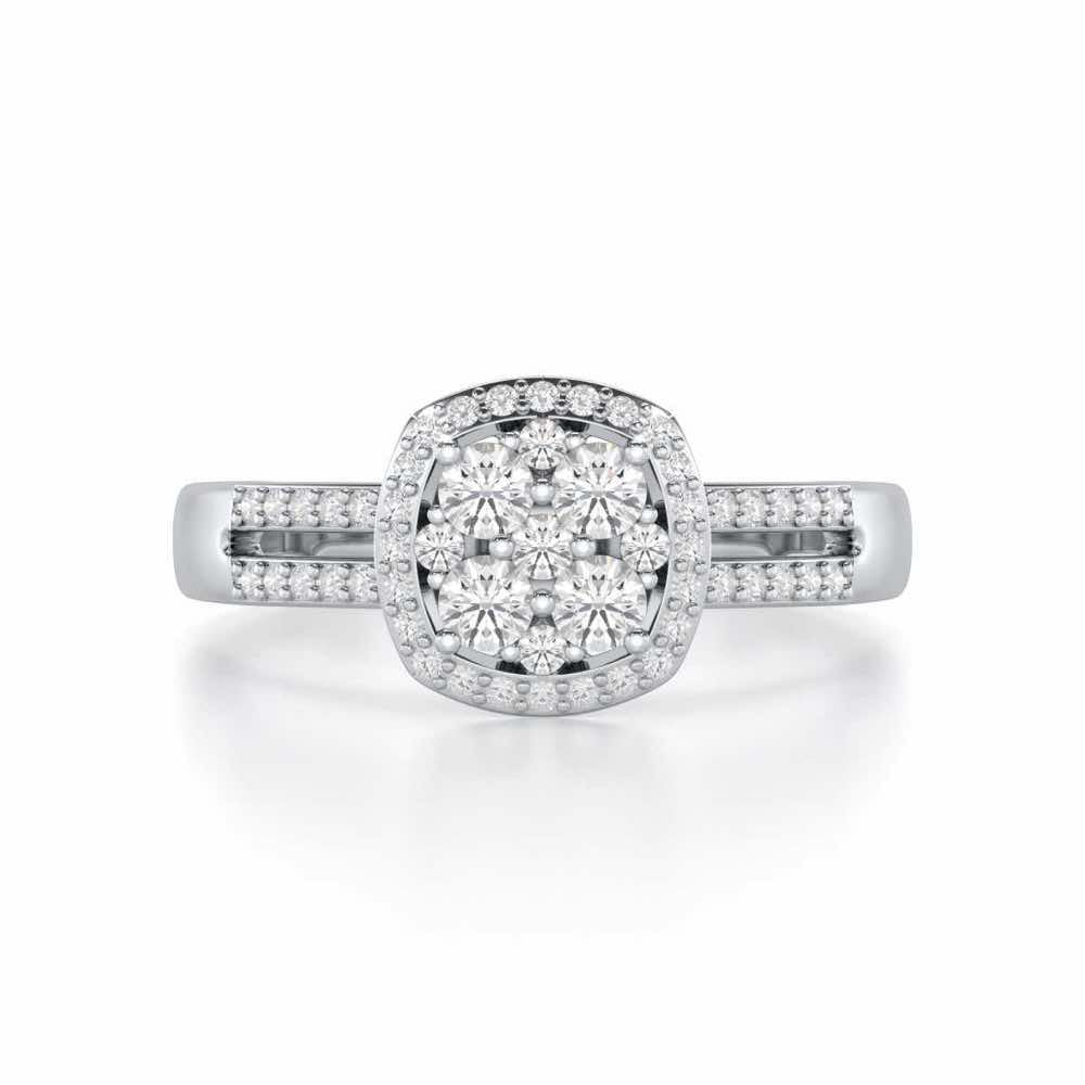 Gracious Glow Silver Ring - White Gold - Image 4