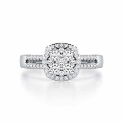 Gracious Glow Silver Ring - White Gold - Image 4