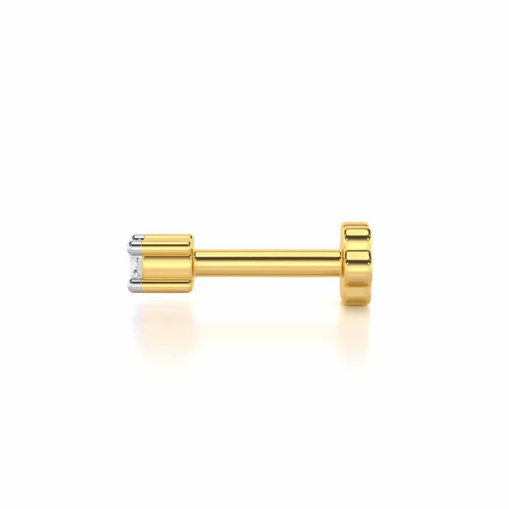 Gracious Prism Silver Nosepin - Yellow Gold - Image 3