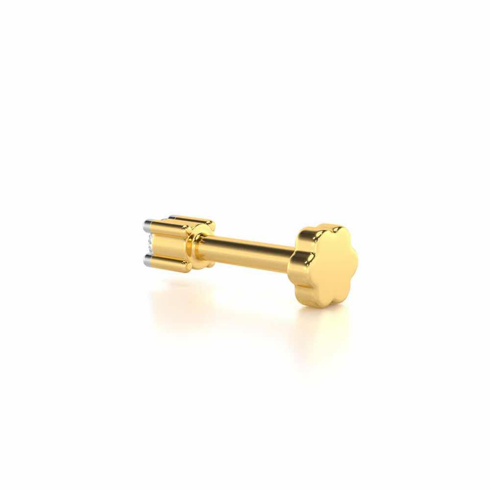 Gracious Prism Silver Nosepin - Yellow Gold - Image 4