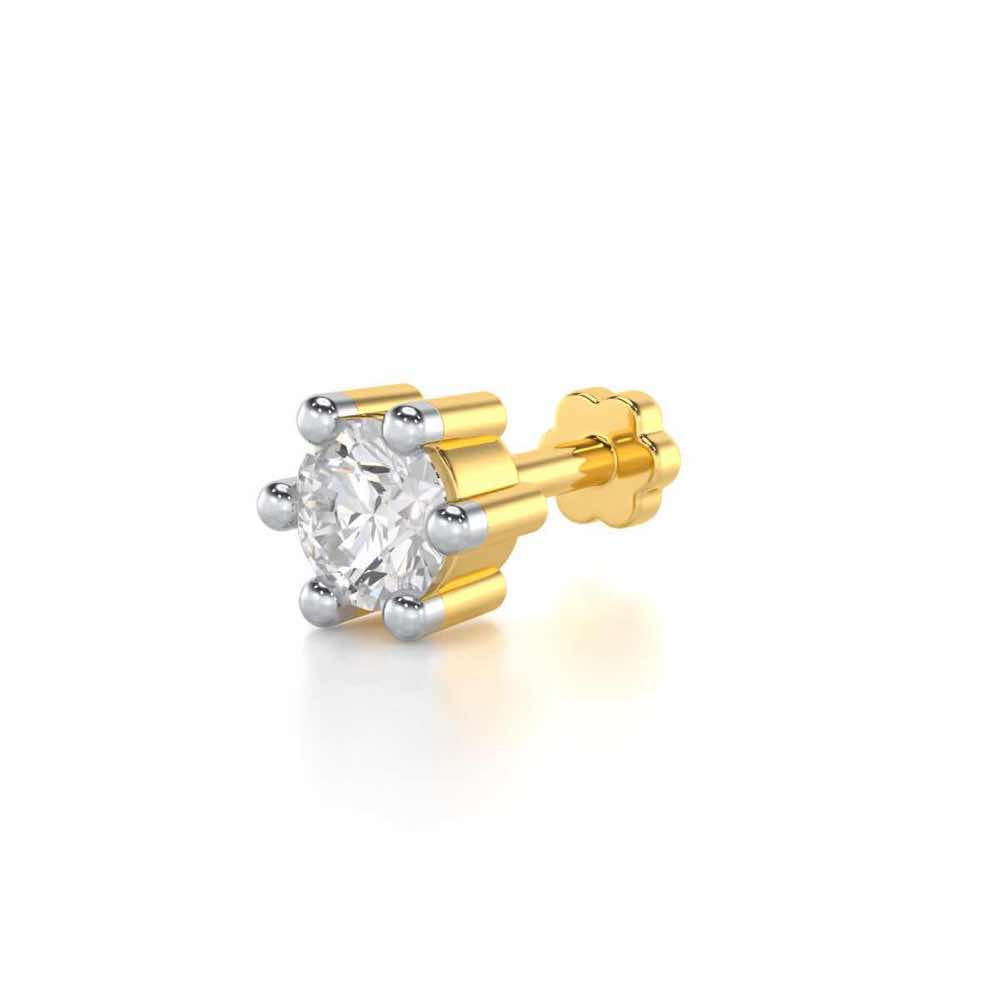 Gracious Token Silver Nosepin - Yellow Gold - Image 2