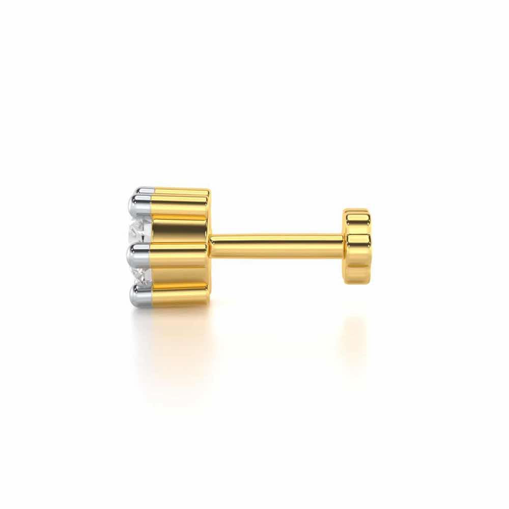 Gracious Token Silver Nosepin - Yellow Gold - Image 3