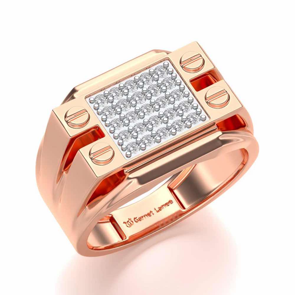 Grandeur Silver Ring For Men - Rose Gold - Image 1