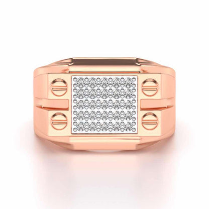 Grandeur Silver Ring For Men - Rose Gold - Image 4