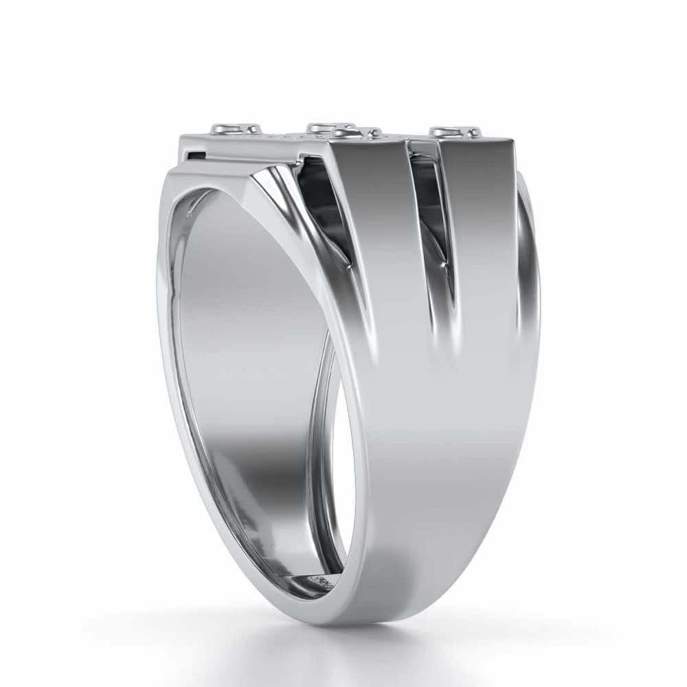 Grandeur Silver Ring For Men - White Gold - Image 3