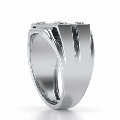 Grandeur Silver Ring For Men - White Gold - Image 3