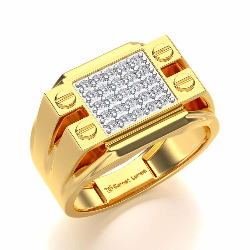 Grandeur Silver Ring For Men - Yellow Gold - Image 1