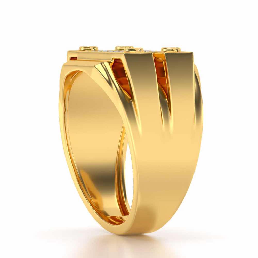 Grandeur Silver Ring For Men - Yellow Gold - Image 3
