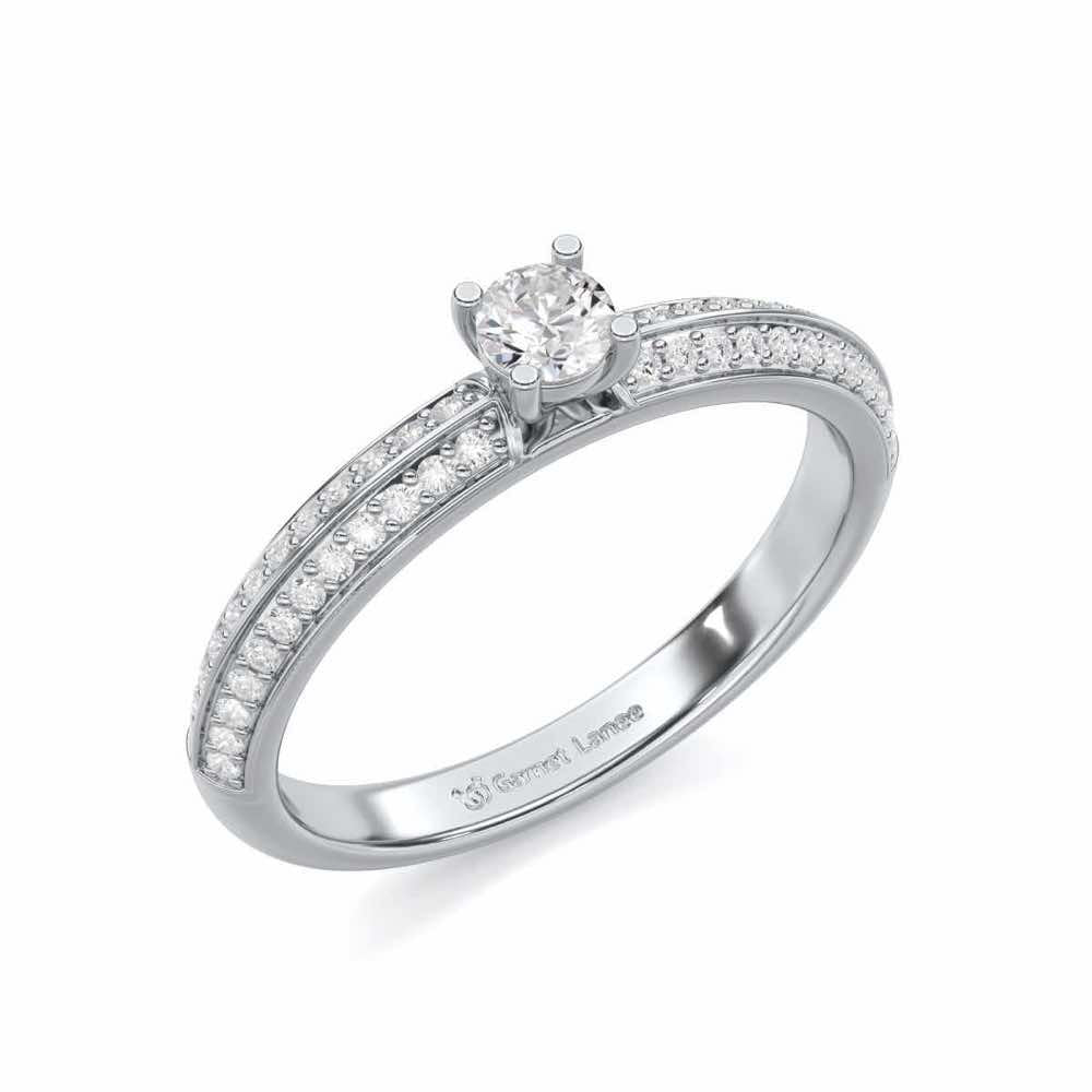 Grandeur Orbit Women Solitaire Ring - White Gold - Image 1
