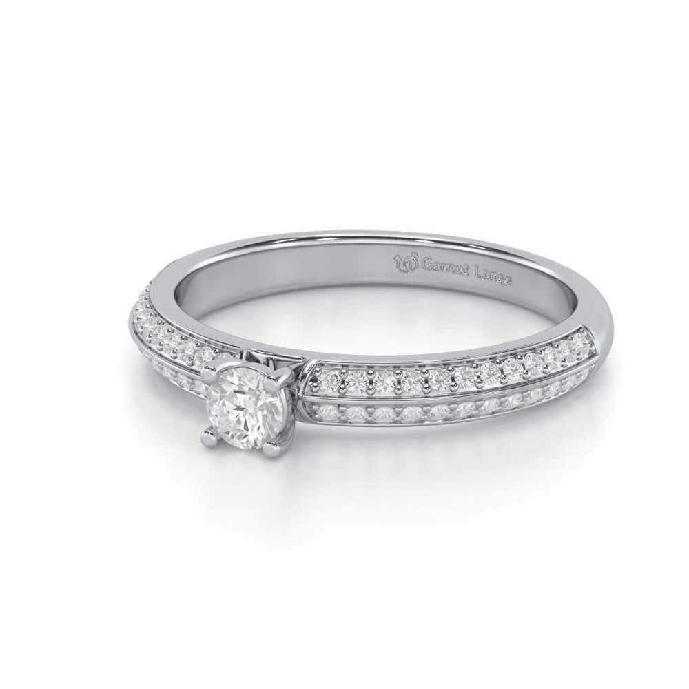 Grandeur Orbit Women Solitaire Ring - White Gold - Image 2