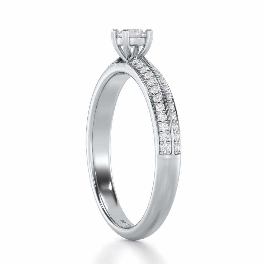 Grandeur Orbit Women Solitaire Ring - White Gold - Image 3