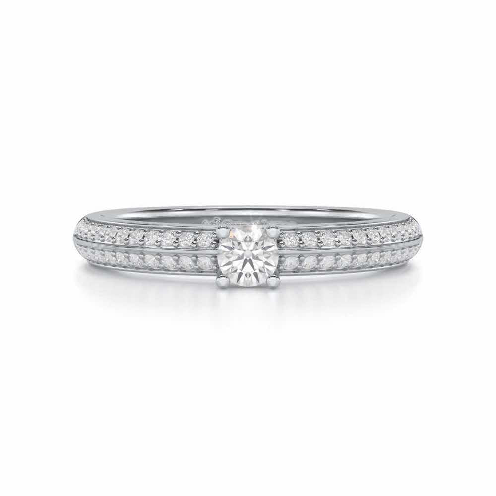 Grandeur Orbit Women Solitaire Ring - White Gold - Image 4