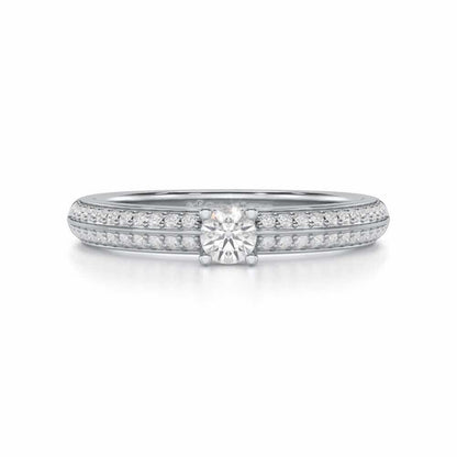 Grandeur Orbit Women Solitaire Ring - White Gold - Image 4