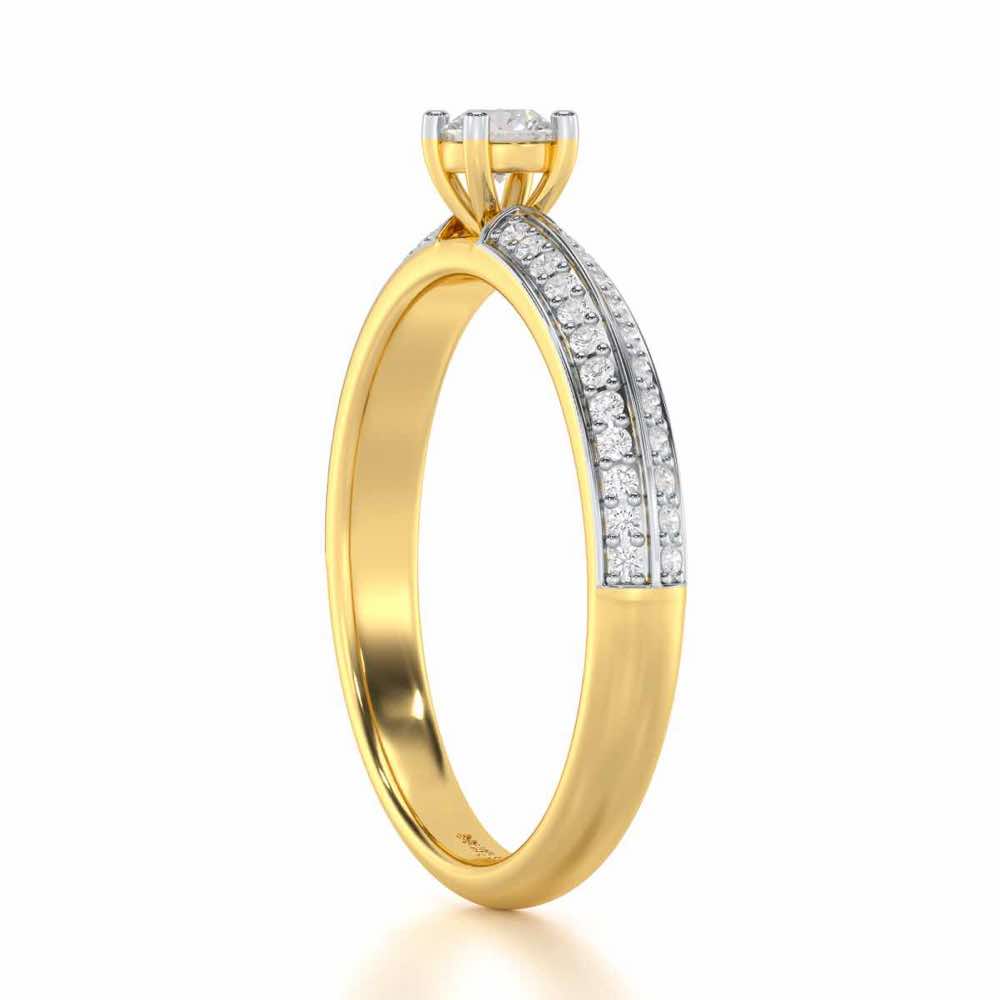 Grandeur Orbit Women Solitaire Ring - Yellow Gold - Image 3
