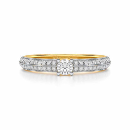 Grandeur Orbit Women Solitaire Ring - Yellow Gold - Image 4